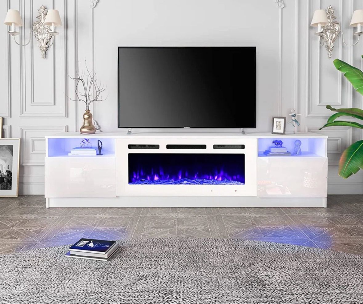 New In Box TV Stand w Fireplace