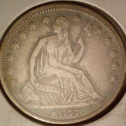 1877 CC Seated Liberty Half Dollar 
