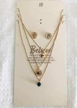 Limited Edition! Iam🪬🪱🌞”BELIEVE “🌞🪱🪬Necklace & Earrings set