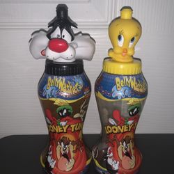 Looney Tunes Sylvester Cat & Tweety Bird Belly Washer Bottles & Toppers