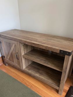 Wood TV Stand with Sliding Barn Door