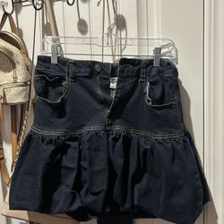 Ruffle Jean Skirt 