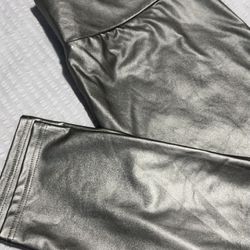 Metallic gray leggings