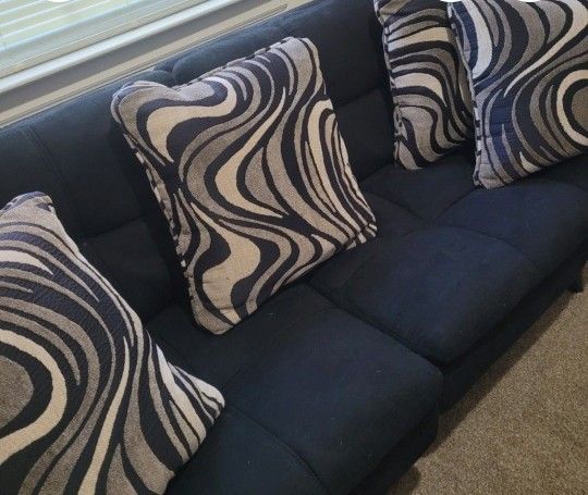All Black Velvet Futon