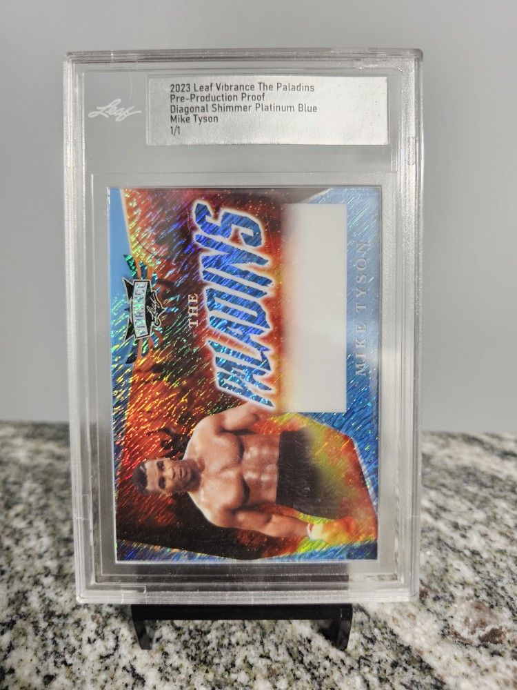 2023 Mike Tyson Leaf Vibrance sealed Shimmer Platinum Blue 1/1