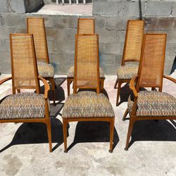 Lane Rythym Cane Back Dining Chairs Mid Century