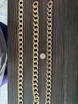 3 Chunky Gold-Tone Cuban/Curb Chains – Fashion Jewelry