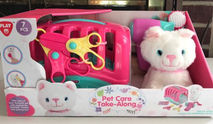 (NEW) (1 AVAILABLE) PLAYGO PET CARE TAKE-ALONG PLAY SET - 7 PIECE