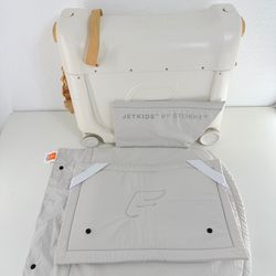JetKids by Stokke BedBox Kid's Ride-On Carry-On Rolling Luggage Suitcase White