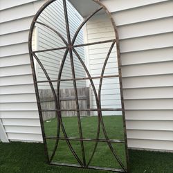 Large brass mirror