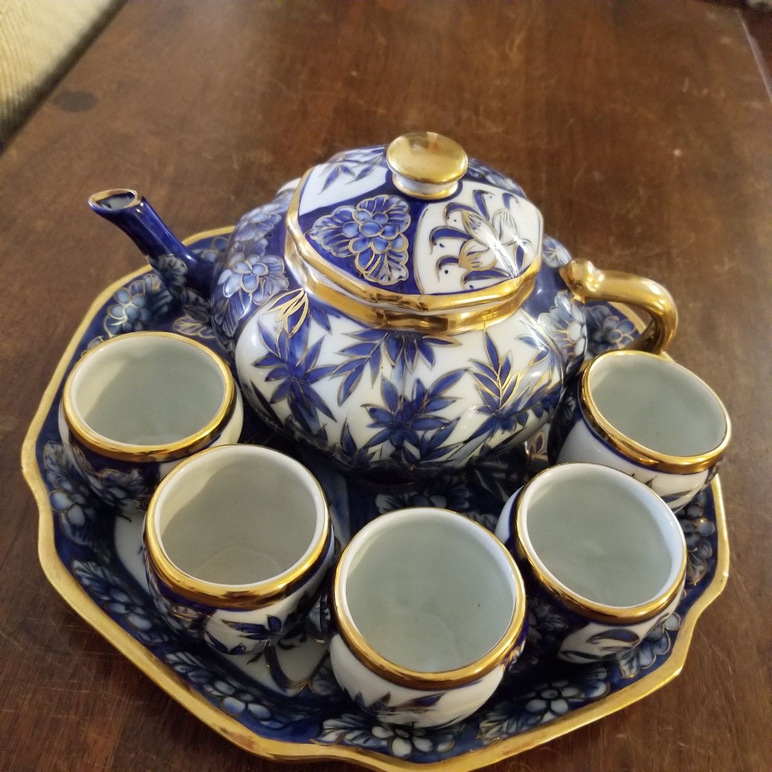 Hand Made Tea Pot w Cups from Thailand Bangkok 1980