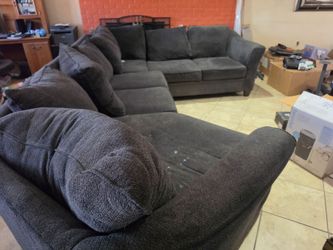 Dark Gray Fabric Sectional Sofa