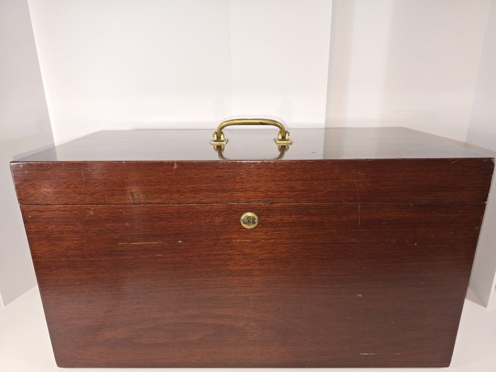 Large Antique C Georgian Style Wood Tea Caddy