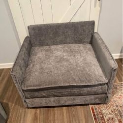 Modern Low Profile Chair for Office Bedroom or Living room Grey