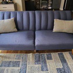 Navy Blue 81.5" Sleeper Sofa