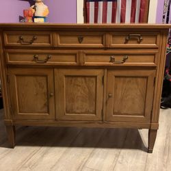 Antique Fancher Mid Century Solid Wood Cabinet