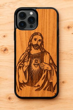 Sacred heart of Jesus
 design wood phone case for iPhone and Samsung galaxy