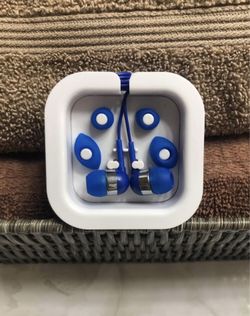 Bright Blue Earbuds