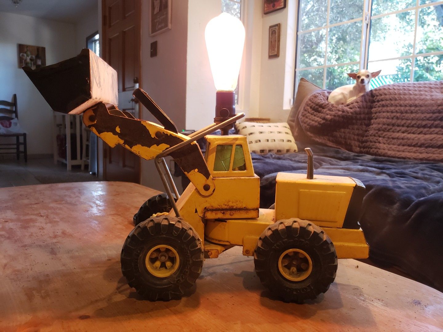 Vintage tonka tractor lamp