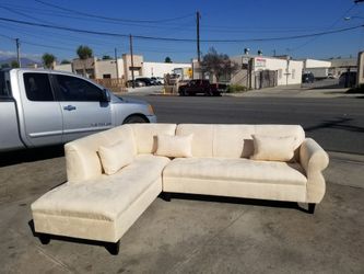 BRAND NEW 7x9ft and 9x7ft SECTIONAL CHAISE SOFAS,  CREAM MICROFIBER. CUSTOM MADE AVAILABLE