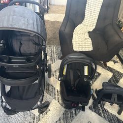 Baby Stroller 3 In 1/ Car Seat (graco) And  A Inglesina Fast Table Chair