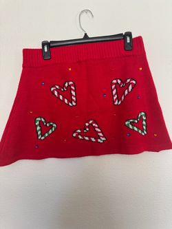 Christmas Candy Cane Knit Skirt Size Large