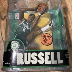 Bill Russell 9 1/2 Inch McFarlane Hardwood Classics Starting lineup NEW Celtics