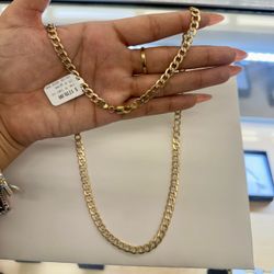 14k diamond cut necklace