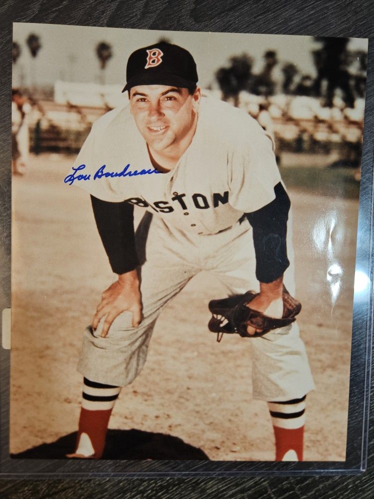 Signed Lou Boudreau Boston Red Sox 8x10 Photo Autograph MLB Baseball Picture Auto
