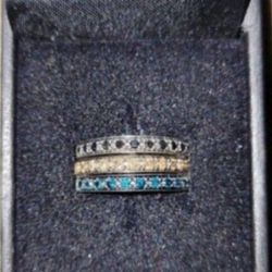 Stack Rings Colored Diamonds Size 5