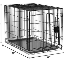 Dog Crate - Medium size, foldable, black, barely used