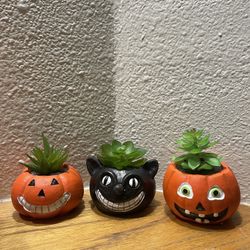 Decorative Faux Botanical Halloween Pumpkin Plants