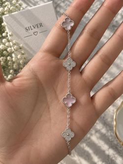 925 silver van cleef Chain Bracelet with Mother of Pearl