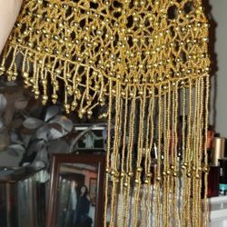 Gold Beaded Head Dress.. 30/'/40's Beautiful Costume Hair Accessories 