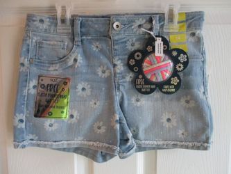 Girls Flower Print Jeans Shorts Size 14 NWT 