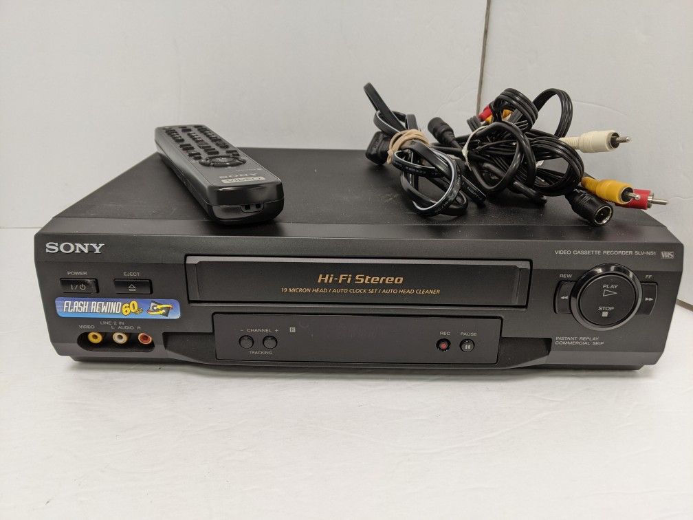Sony SLV-N51 VCR 4-Head Hi-Fi Stereo Video Cassette Recorder with Remote - Tested and Works Great 