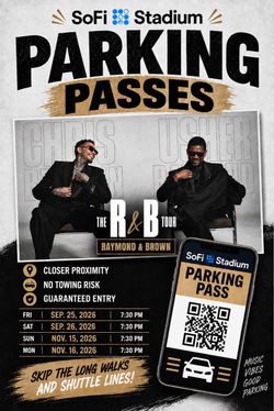 SoFi Stadium Parking Pass for Usher and Chris Brown show