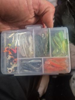 Soft Plastic Fishing Lures with Tackle Box