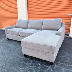 Free Delivery - Gray Sectional Couch with Reversible Chaise and Storage