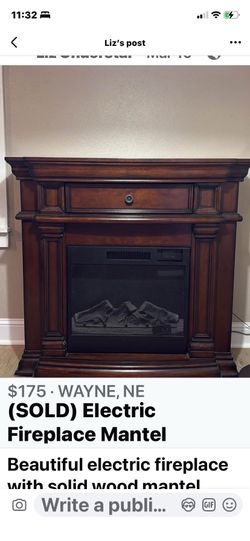 Beautiful wood electric  freestanding  fireplace with remote !fireplace