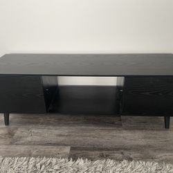 Black Tv Stand/Entertainment Center With Storage Cabinets