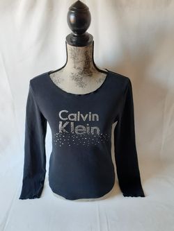 Calvin Klein women's black long sleeve top size S