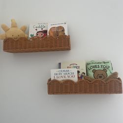 Wicker Basket Scalloped Shelves Nursery