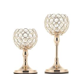 ⚡️ $15 VINCIGANT Gold Crystal Candle Holders Set of 2 