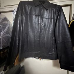 Men’s Leather Jacket Claiborne Size Small