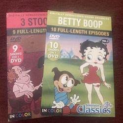 DVD (2) Betty Boop And 3 Stooges, 19 Episodes 