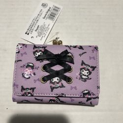 Sanrio Kuromi Purple Tri Fold Wallet