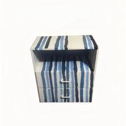 striped blue and white dresser and night stand!