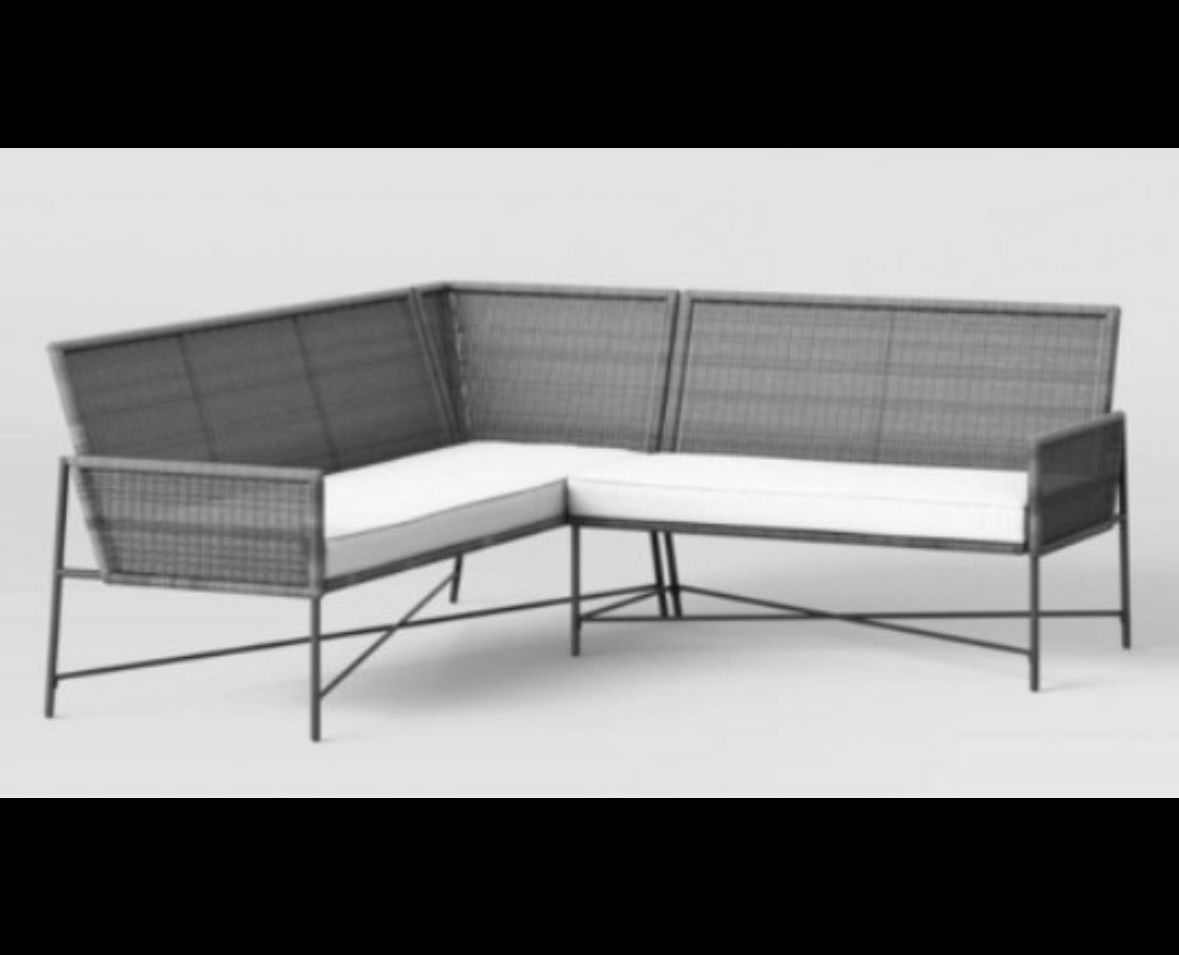 Studio McGee x Threshold Wicker Outdoor Sectional Sofa - Patio Ready! (5 Seats)