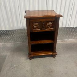 Vintage PierOne solid wood side table with one drawer and underneath storage space. 19 “ wide , 17” depth, 28 “ high $50